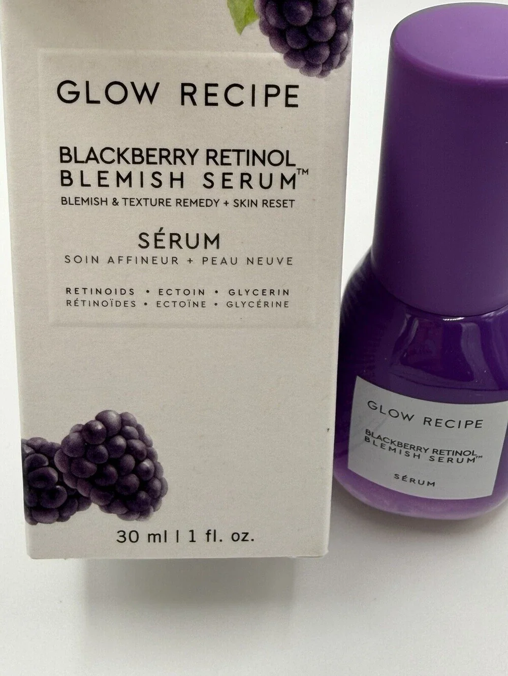 Brand new GLOW RECIPE Blackberry Retinol Blemish Serum 1oz Full Size